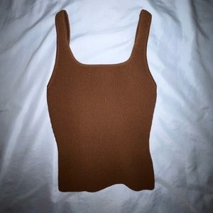 Brown XS Babaton Ribbed Tank